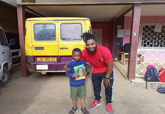 Outreach to Luk Freedom with some books at Amazing Grace Primary school Nkomkana, Yaounde
